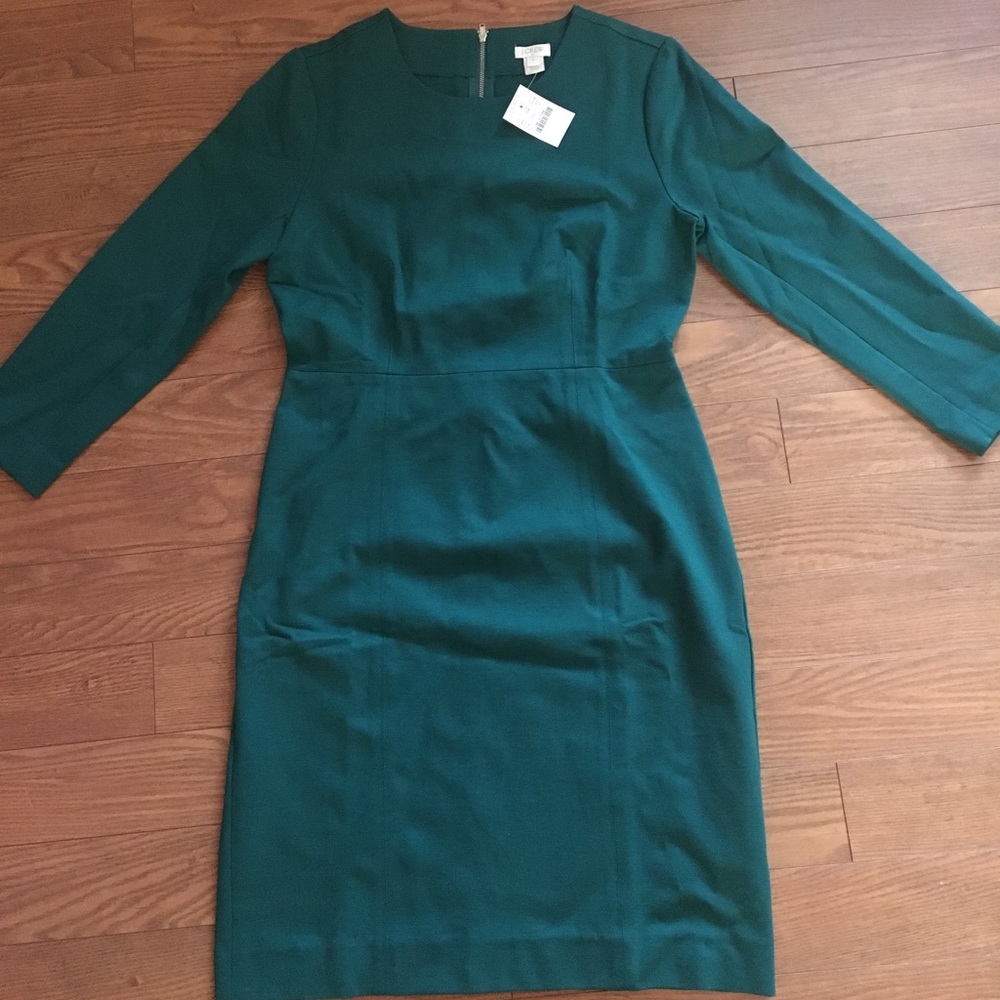 J. Crew factory 3/4 sleeve zip ponte dress